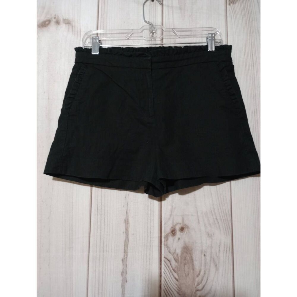 J Crew Shorts Ladies 6 Black Chino High Rise Ruffle